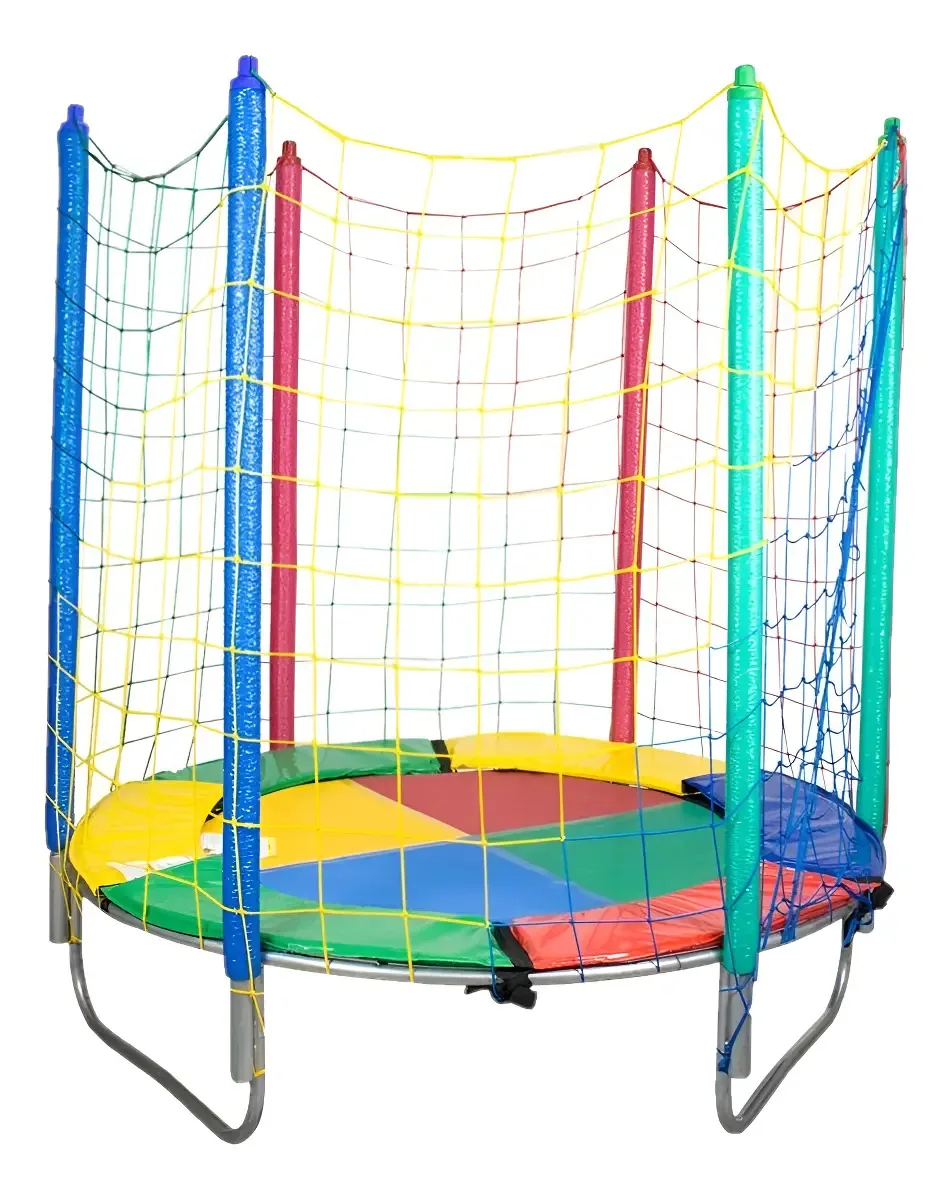 Cama Elástica Papibrink 1.5m Quadricolor com Rede Full Colors Premium