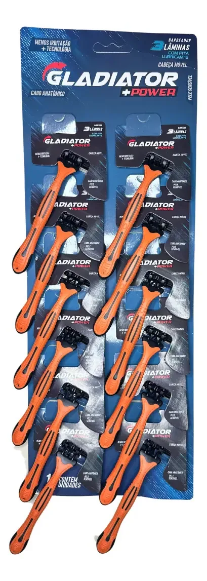 Kit C/10 Aparelho De Barbear Gladiator +power Ref-330