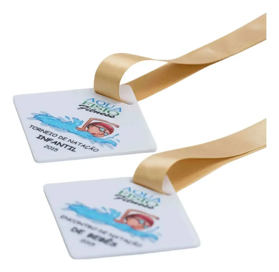 Medalha Acrílico Personalizada Quadrada