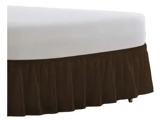 Saia Box Para Cama King Ajustável - Cor Tabaco