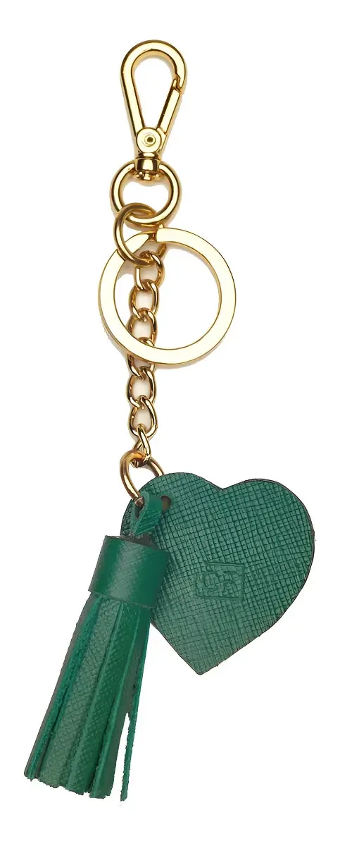 Chaveiro De Couro Coração Feminino Luxuoso Lembrancinhas Cor Verde