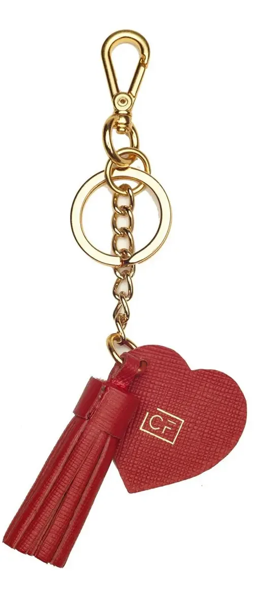 Chaveiro De Couro Coração Feminino Luxuoso Lembrancinhas Cor Vermelho