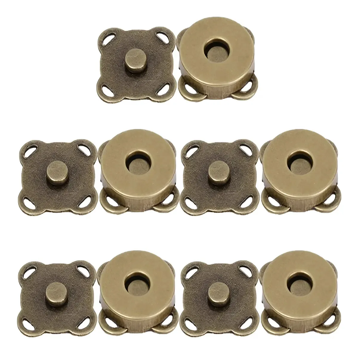 5 Botões Magnético 14mm Fecho Imantado Bronze / Costurar Imã Botão Magnético