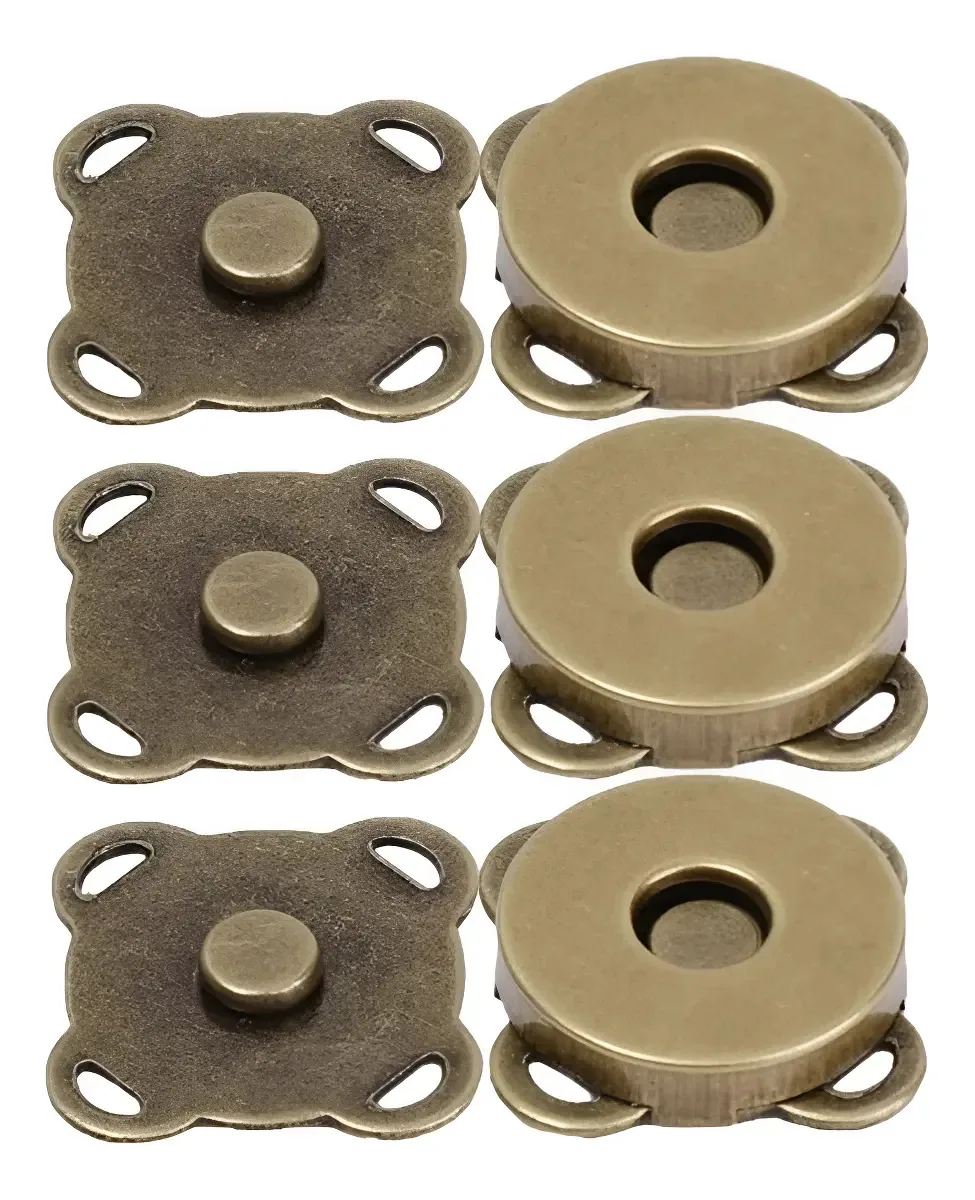 3 Botões Magnético 18mm Fecho Imantado Bronze / Costurar Imã Botão Magnético