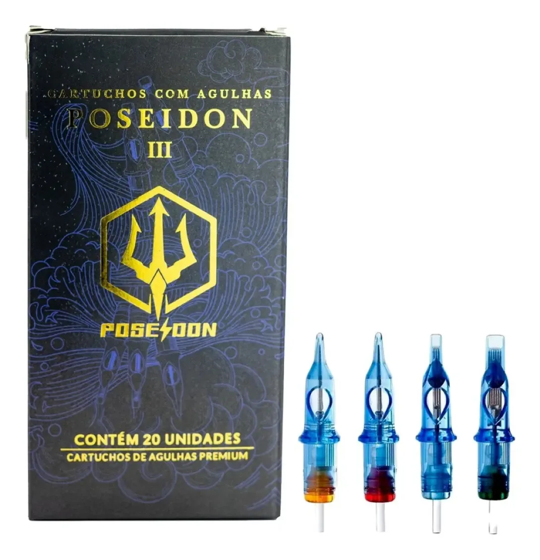 Agulhas De Tatuagem Poseidon Cartuchos Poseidon Rl X 20u