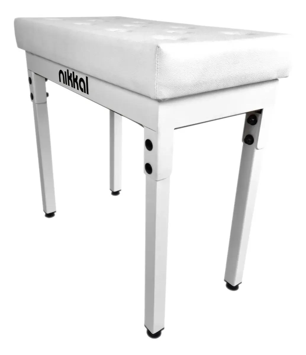Banco Desmontável Branco Piano Teclado Compartimento Nikkal