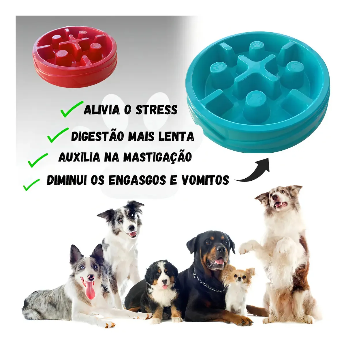 Comedouro Lento Anti Stress Pote Ração Cachorro Educativo Cor Rosa