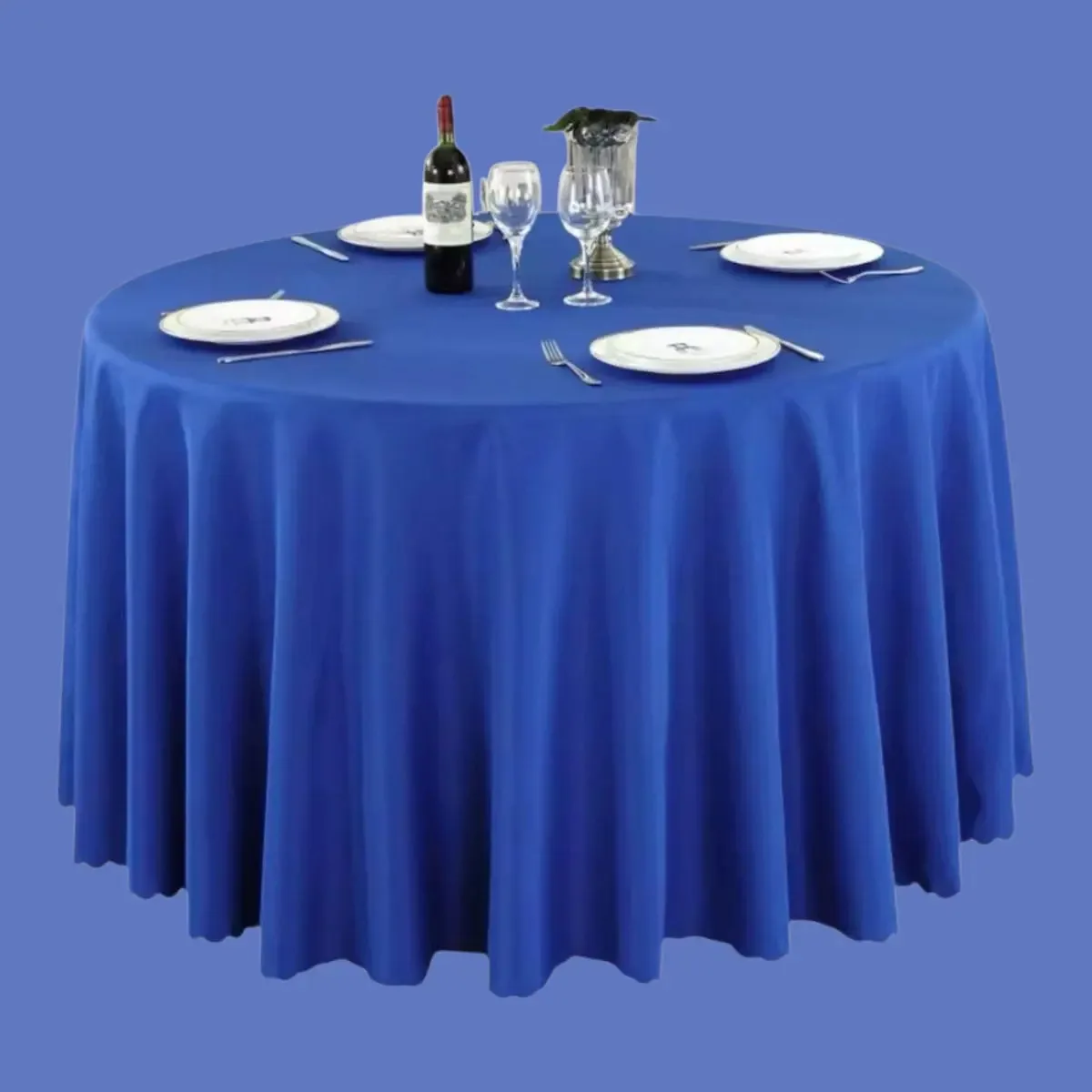 10 Toalhas De Mesa Redonda Oxford 2,80m Azul Royal Festa Liso