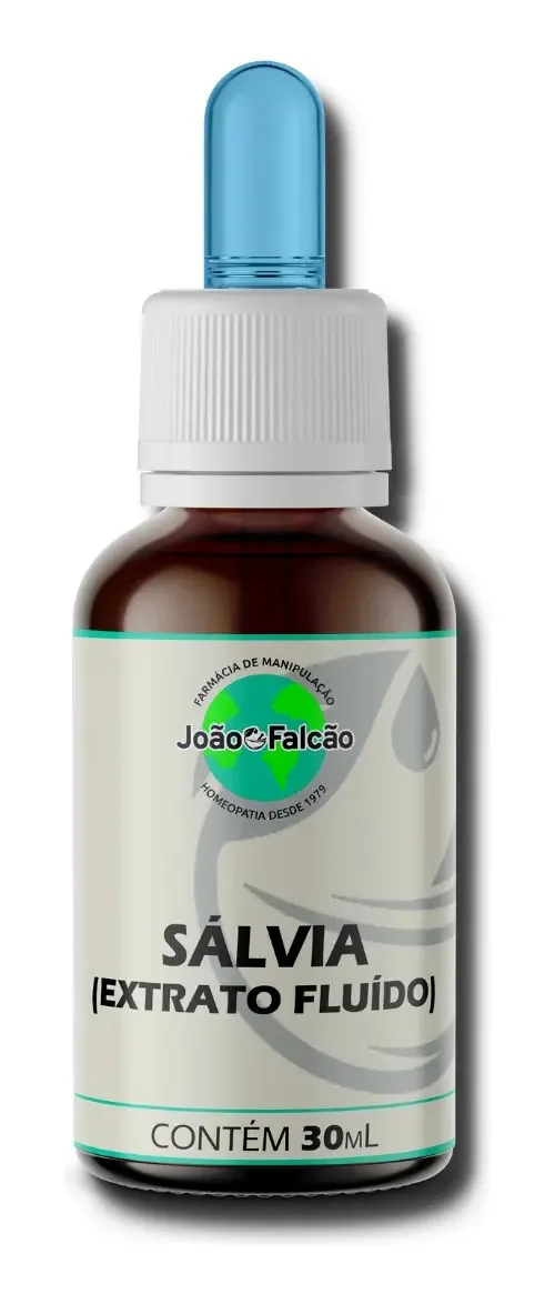 Extrato Fluído De Sálvia 30ml Farmácia João Falcão Conta Gotas