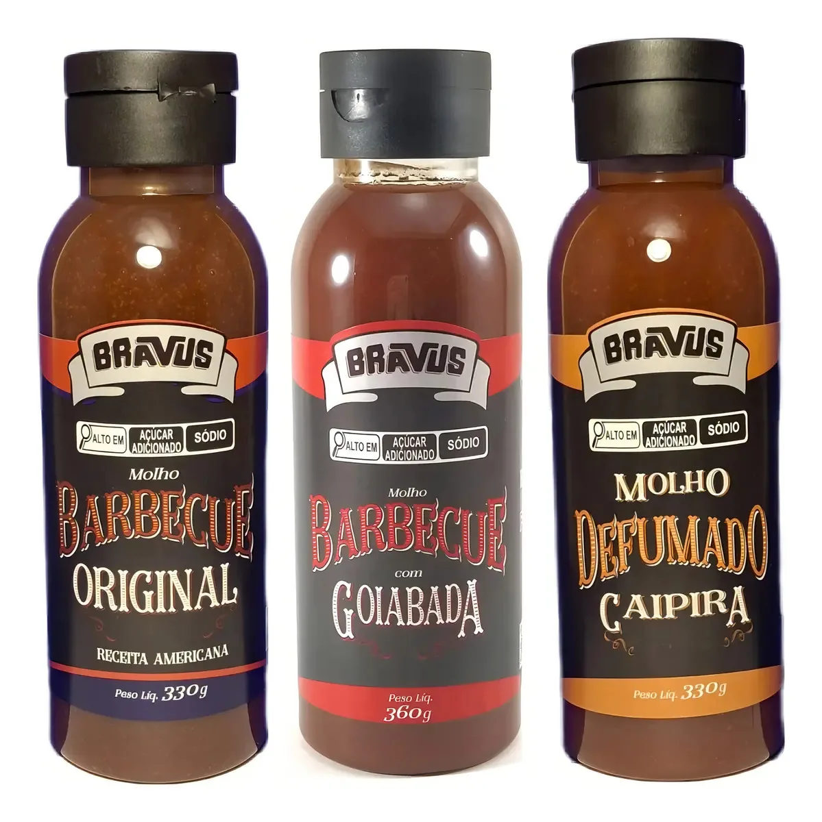 Combo Molhos Defumados Bravus - 3 Frascos 300ml