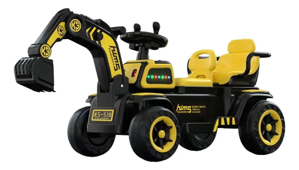 Trator Escavadeira Infantil 12v 2 Motores Alavanca Móveis Pá