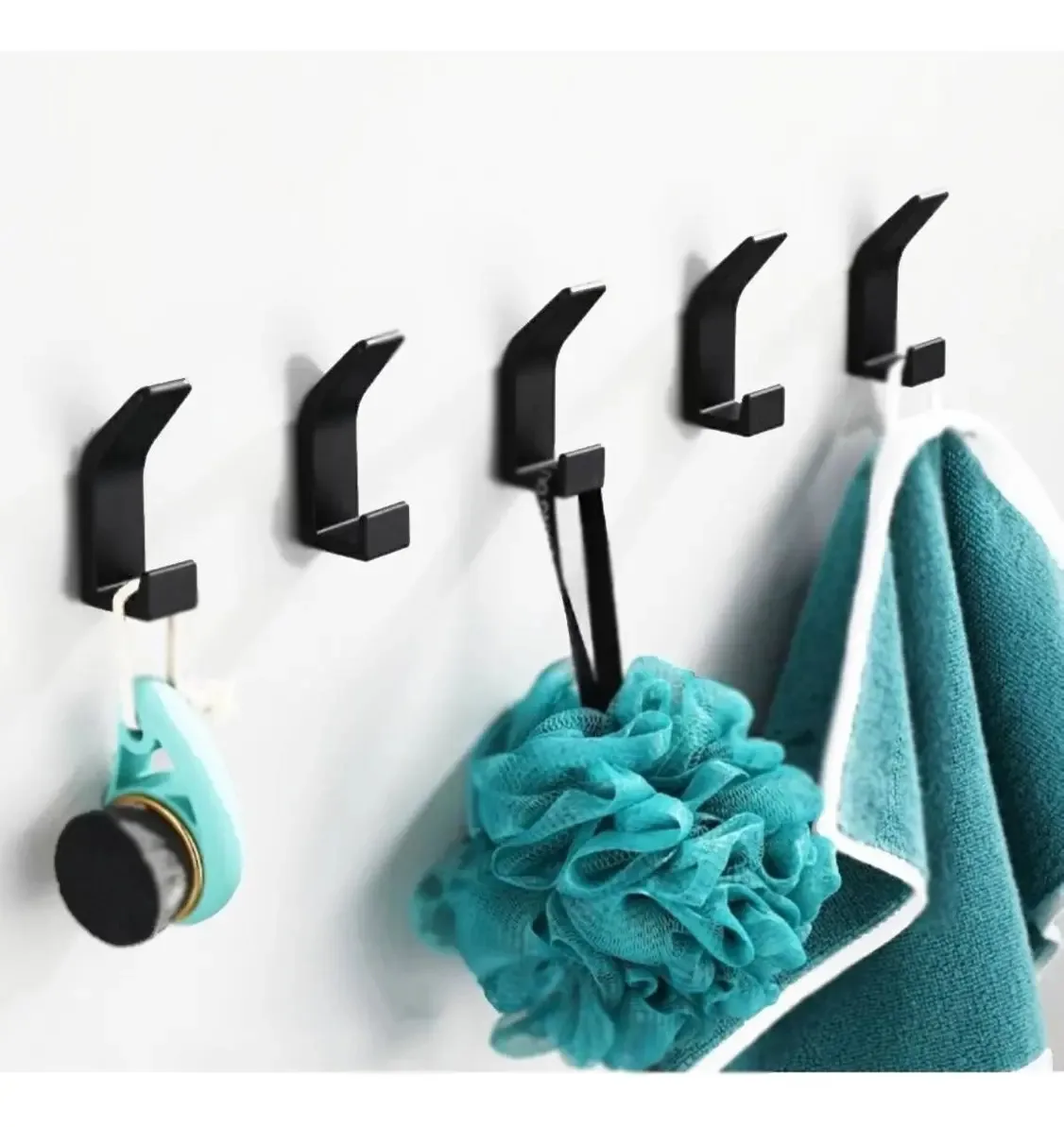 Kit de Ganchos para Pendurar Toalhas e Panos de Prato na Cozinha e Quarto, Preto