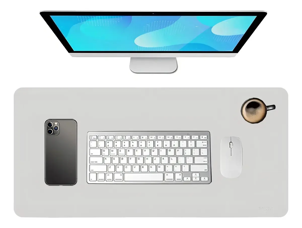 Kit 2 Mouse Pads Antiderrapantes M3M para Mesa, 90x40" na Cor Cinza