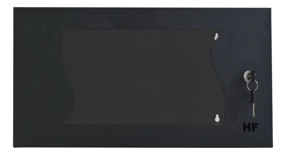 Mini Rack 5U HF Metalúrgica Preto Parede Porta Visor Acrílico CFTV 178