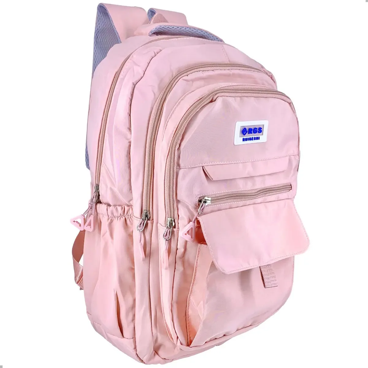 Mochila Escolar Grande Juvenil Notebook Viagem Passeio Cor Rosa Desenho Do Tecido Liso