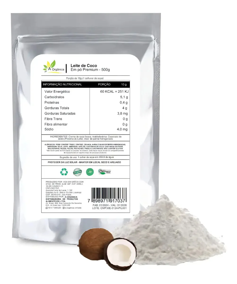 Leite De Coco Em Pó Premium 500g