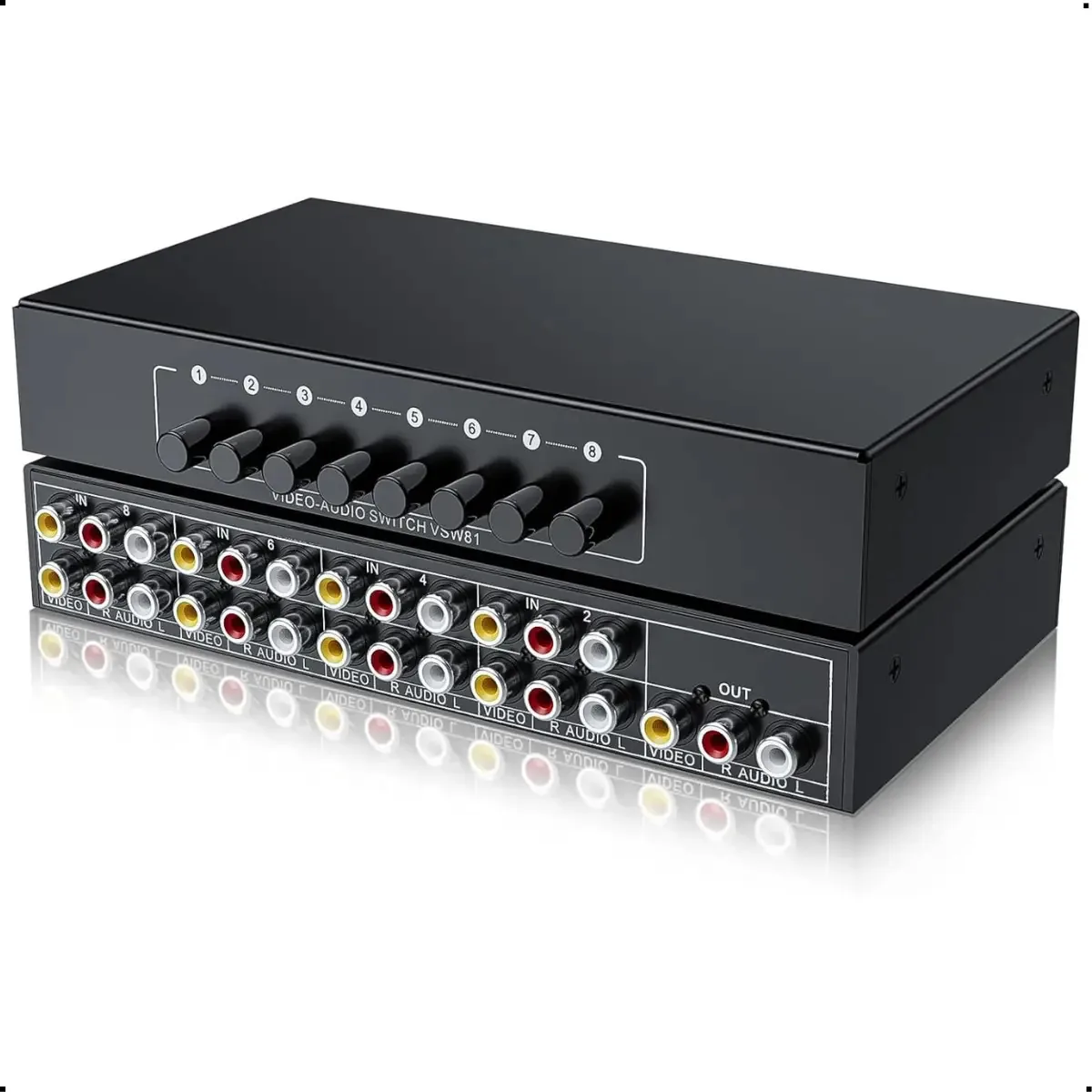 Chaveador Comutador Av Rca 8 Entradas 1 Saída Switch