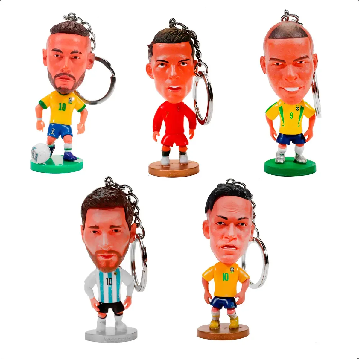 Chaveiros De Miniaturas De Jogadores De Futebol Cor Azul