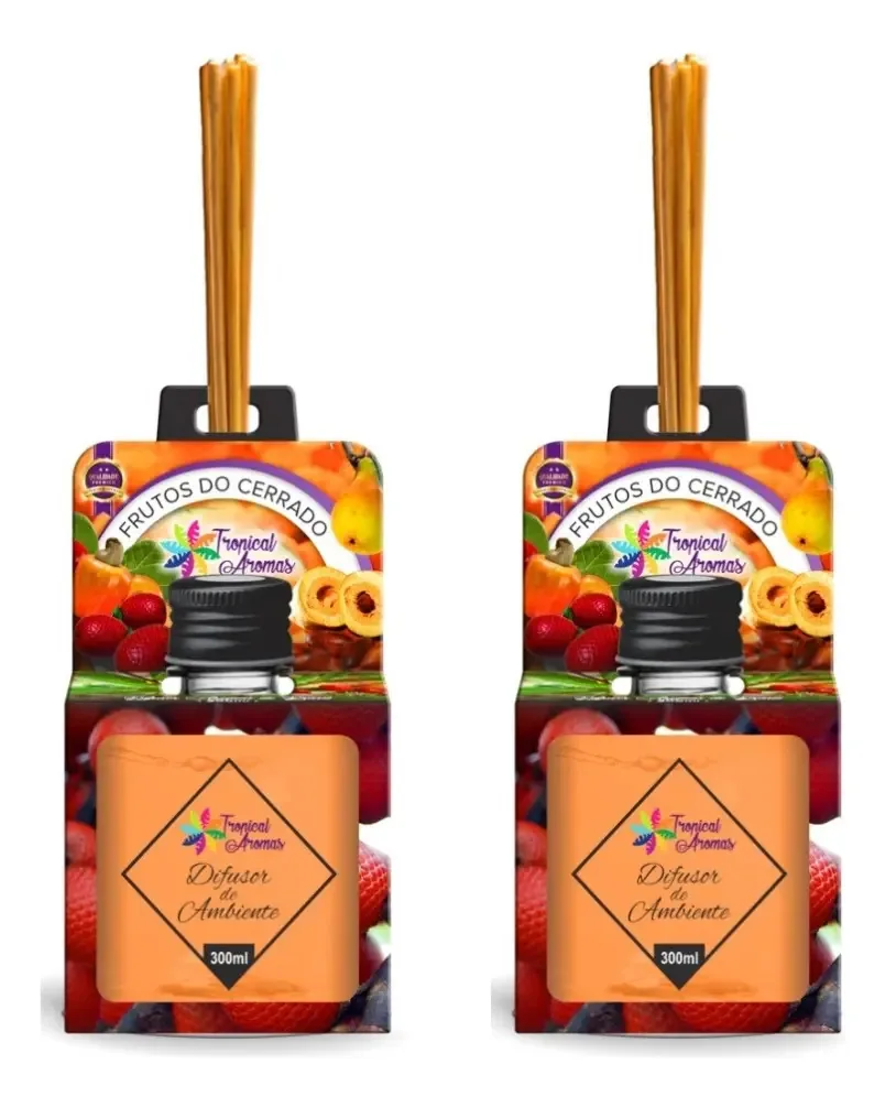 2 Unid Difusor De Ambientes 300ml Tropical Frutos Do Cerrado