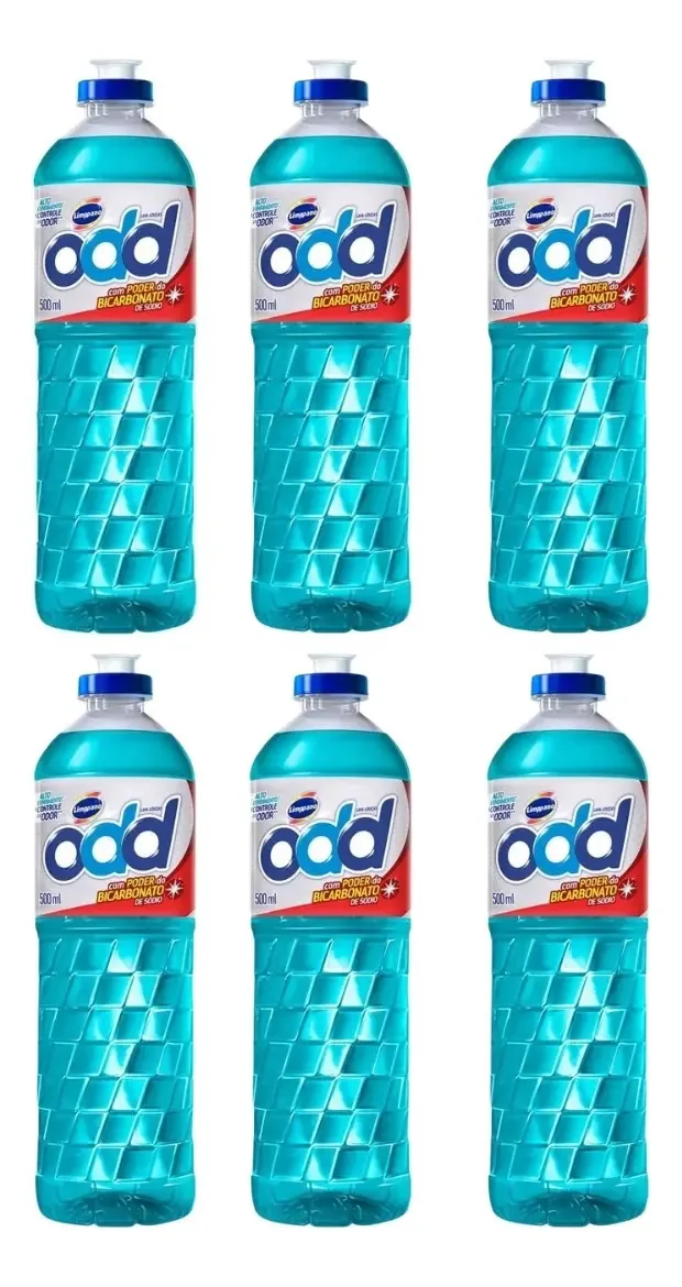 6 Unid Detergente Lava Louças Odd 500ml Bicarbonato Limppano