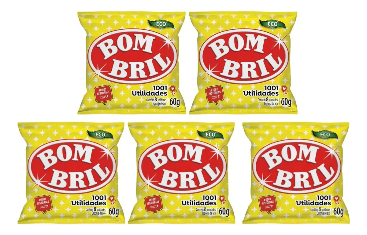 Esponja de Aço Bom Bril Multiuso: Pack com 5 para Limpeza e Polimento