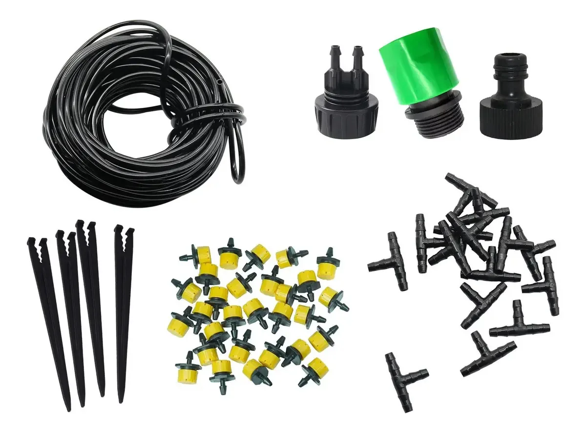 Kit Irrigação Para 25 Vasos/horta Gotejamento (kit Completo)