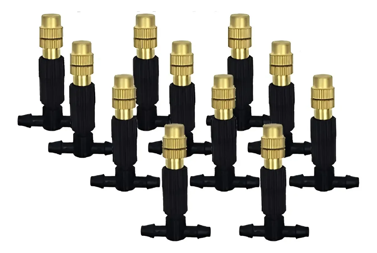 Kit 10 Bico Nebulizador T Aspersor Névoa Cobre Irrigação