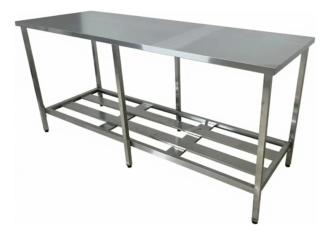 Mesa de Manipulação Aço Inox Nortinox 180x70x90cm Prateleira Reforçada
