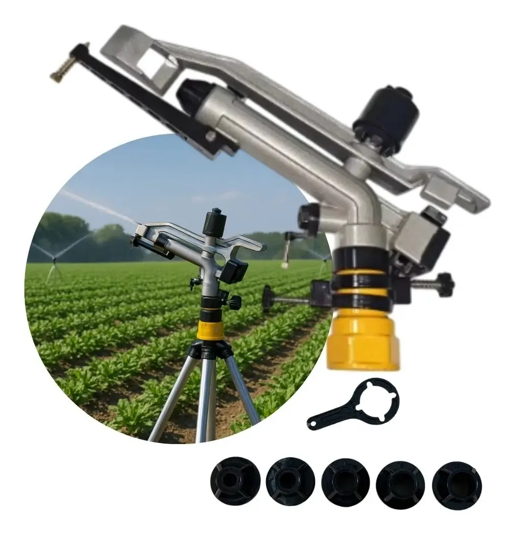 Aspersor Canhão Irrigação Alta Vazão Setorial 360° Irrigador Americano Regulável Alta Pressão Longo Alcance Lavoura Pastagem Hortaliças Pomares Estufas Gramados Fazenda Alizeri