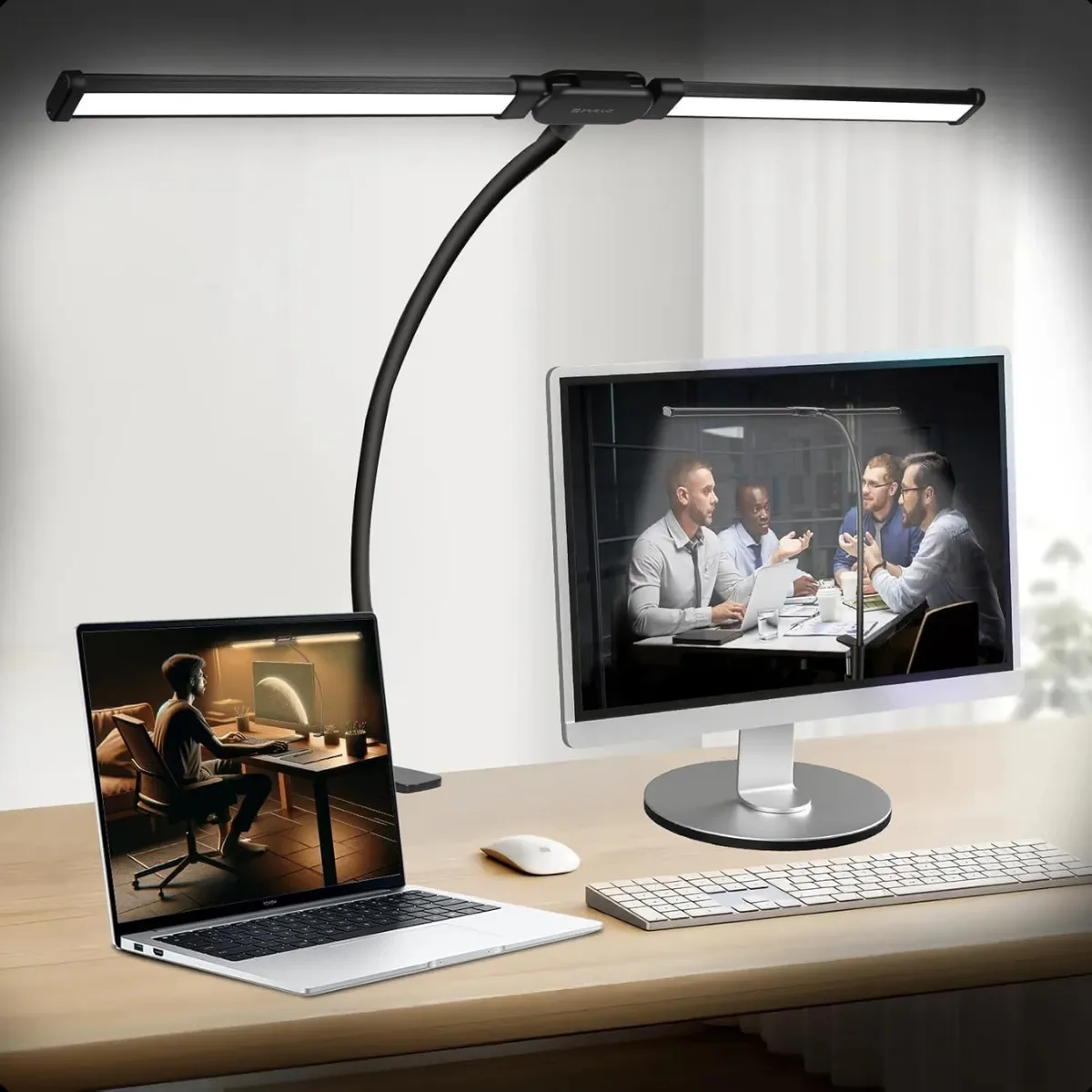 Luminária de Mesa LED Produ Premium para Arquitetura e Gamer Preta, com Garra e Haste Ajustável de 61 cm