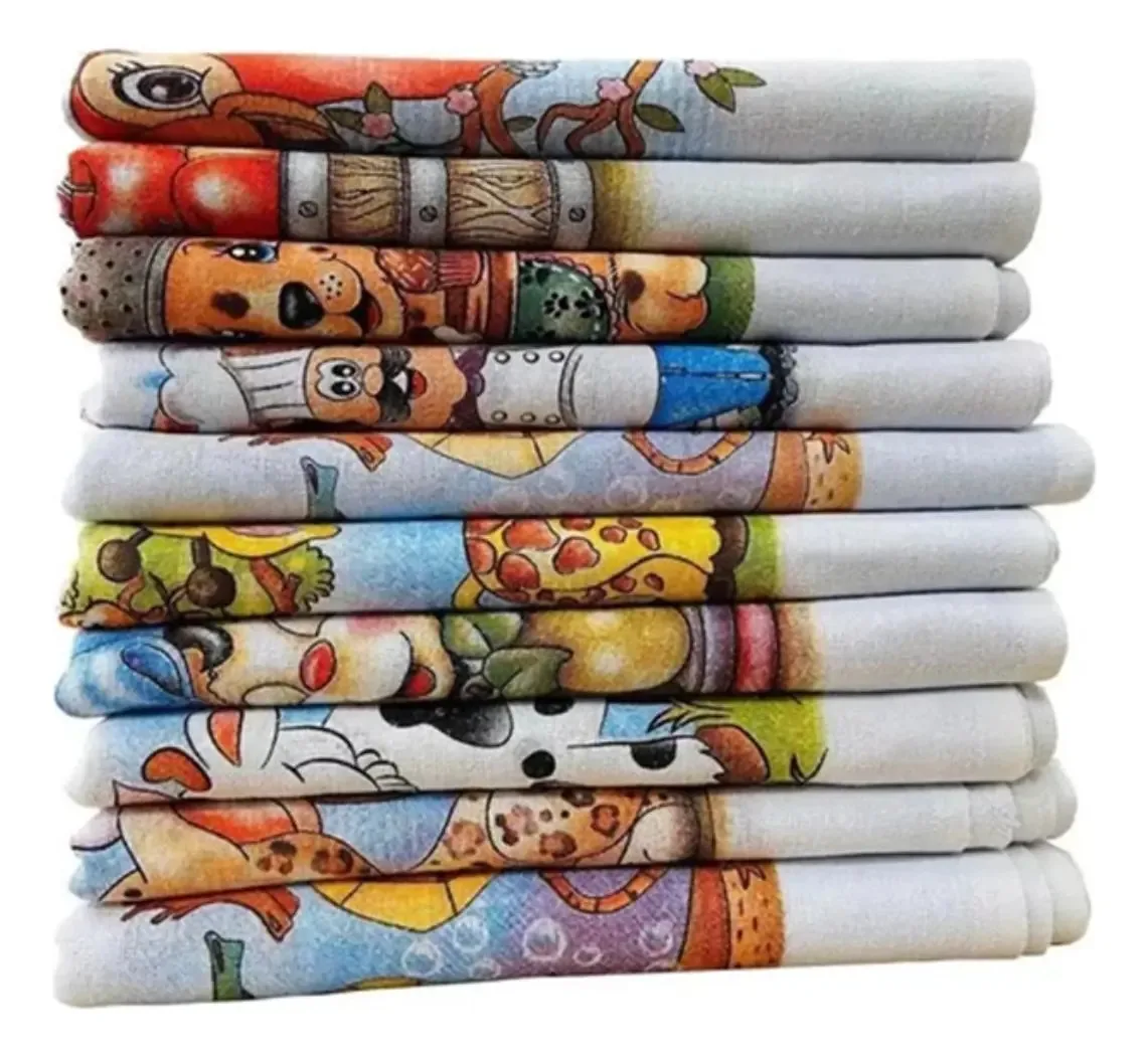 Kit com 10 Panos de Prato para Cozinha de Algodão Secagem Rápida