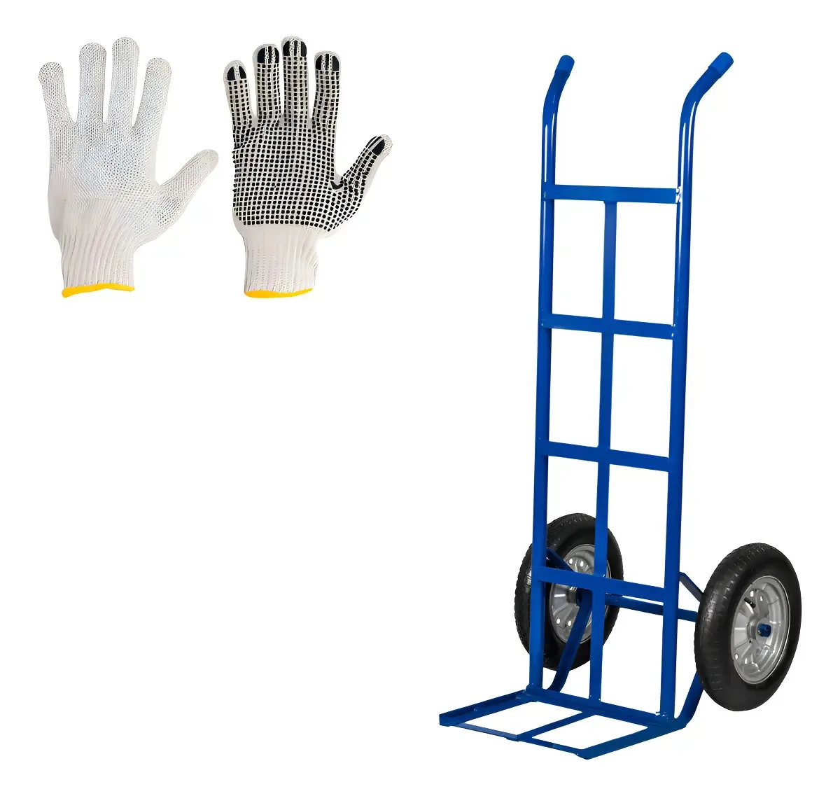 Carrinho de Carga Metalosa para 300 kg Azul com Luva Vonder