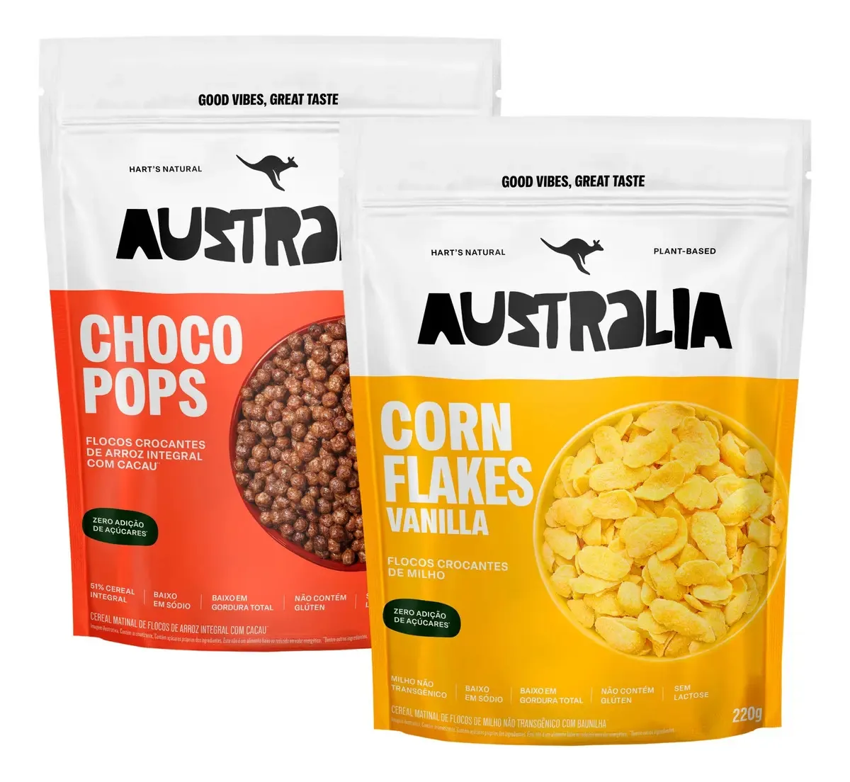 Kit Com 2 Harts Cereais Cornflakes E Chocopops Australia
