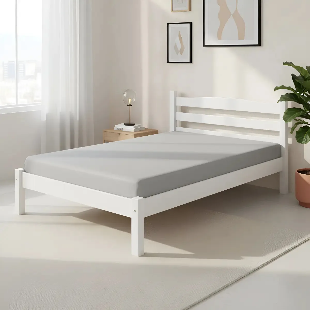 Cama Reta 138cm Branco - Tradição