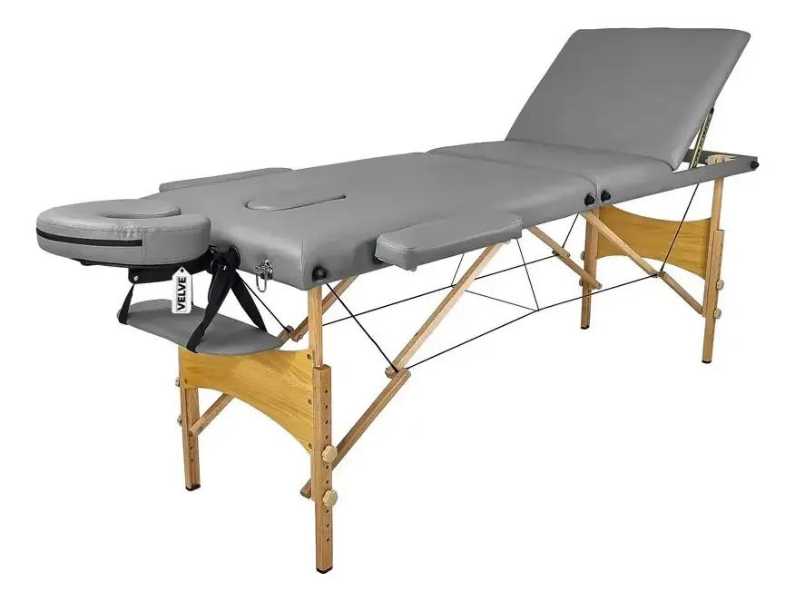 Maca Portátil Para Estética Massagem Dobrável Velve M300 Cor Cinza