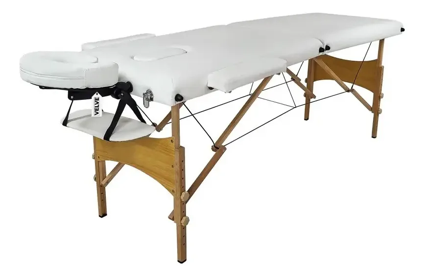 Maca Portátil Para Massagem Divã Dobrável Branca Velve M202 Cor Branco
