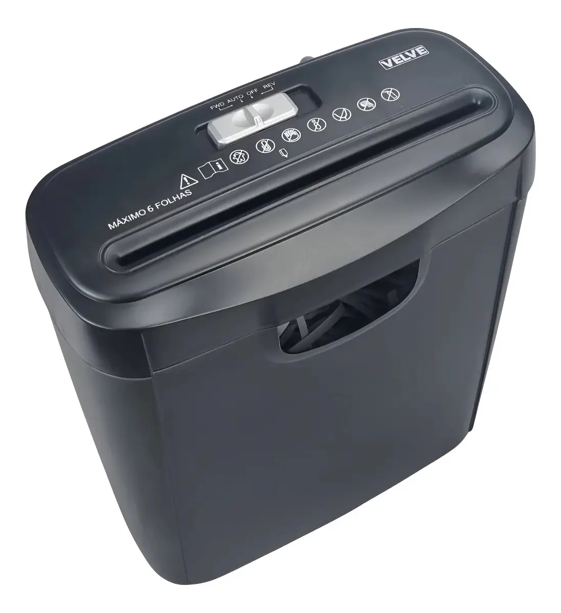 Fragmentadora de Papel Velve FR1 6 Folhas Preto