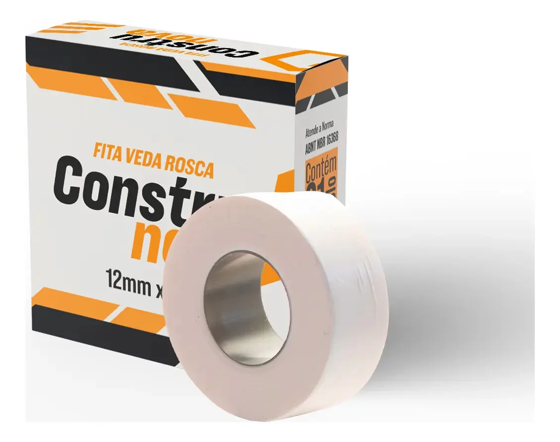 10 Unidades Fita Veda Rosca 12mmx10m Hidráulica Construnova
