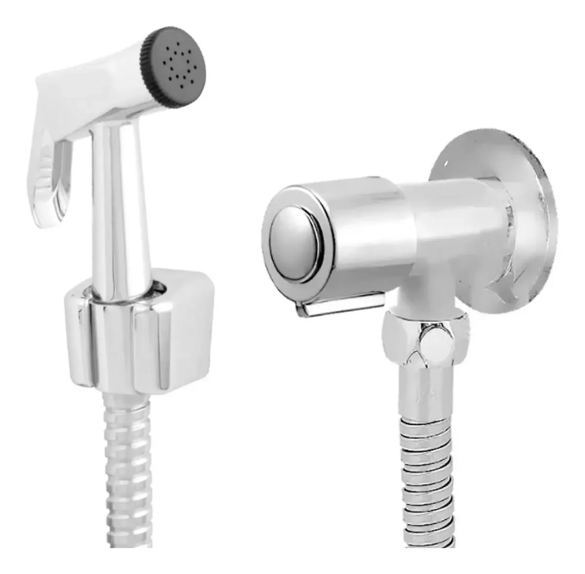 Ducha Higiênica Íntima Abs ½ Mangueira Inox 2m Chuveirinho Acabamento c8