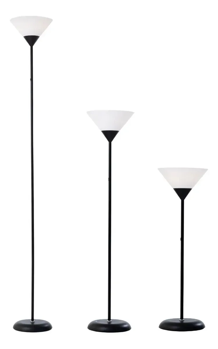 Abajur De Chao Luminaria Alta De Chao Abajur Coluna Poste Cúpula Preto