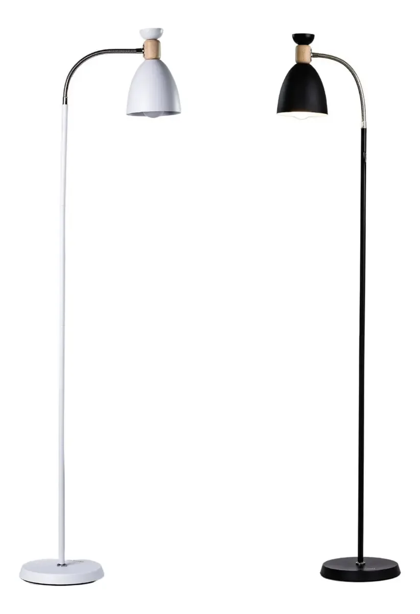 Abajur De Chão Articulado Flexível Luminaria De Chão Piso Cúpula Branco