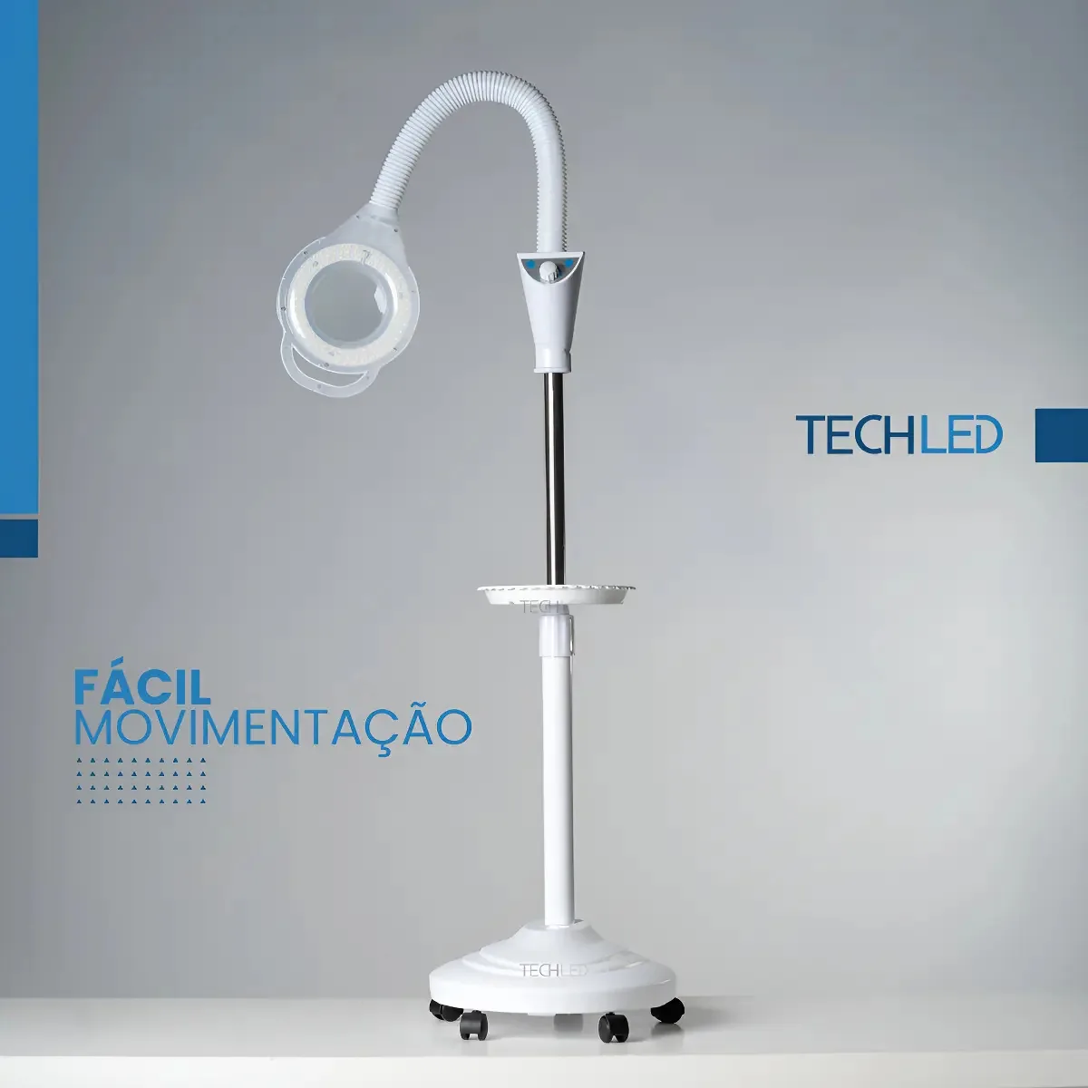 Luminaria Chão Articulada Abajur Chão Profissional Estética Cúpula Branco
