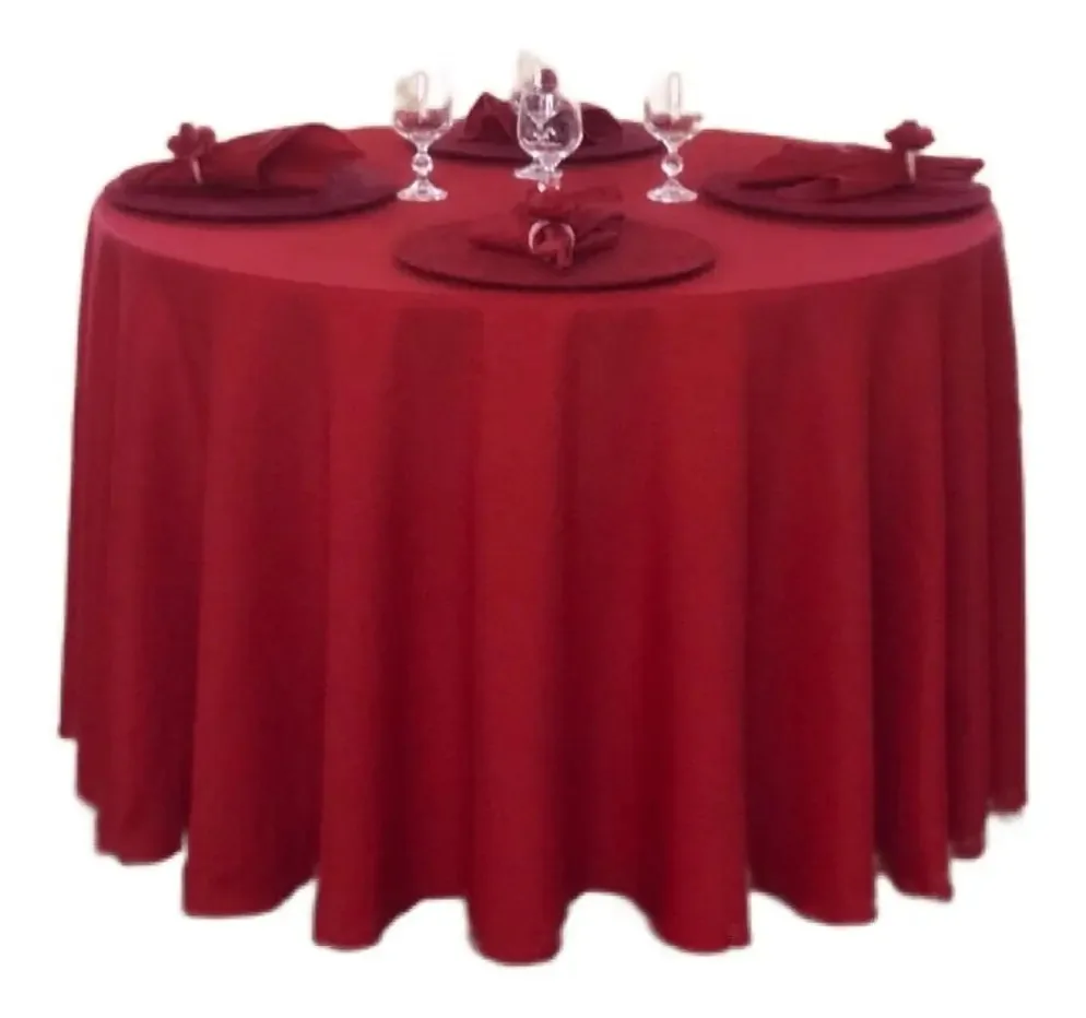 10 Toalhas Mesa Oxford 2,60 Redondo Para Festa Cor Vermelho