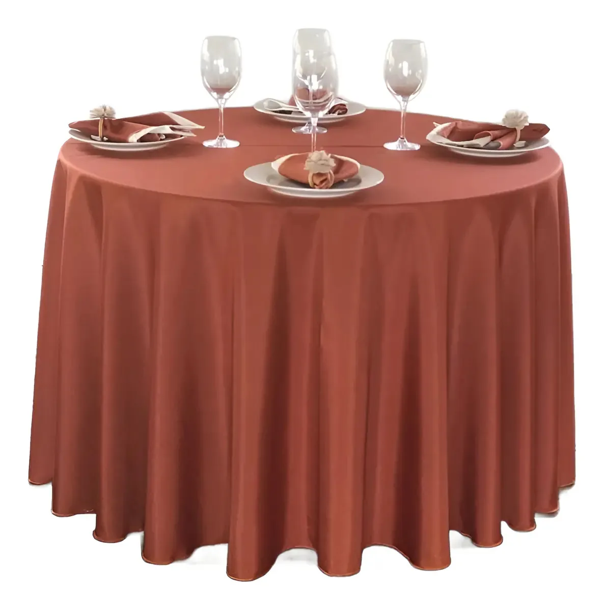 10 Toalhas Mesa Oxford 2,60 Redondo Para Festa Cor Terracota