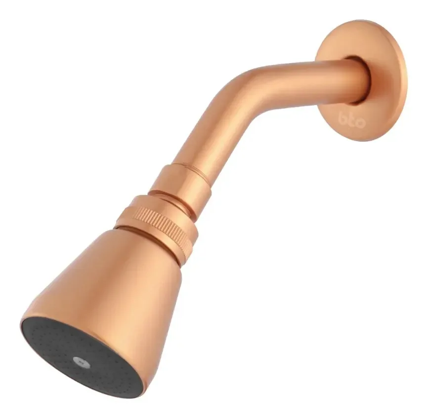 Chuveiro Bto Soluções Jato Forte 6cm Rose Fosco Inox Água Quente