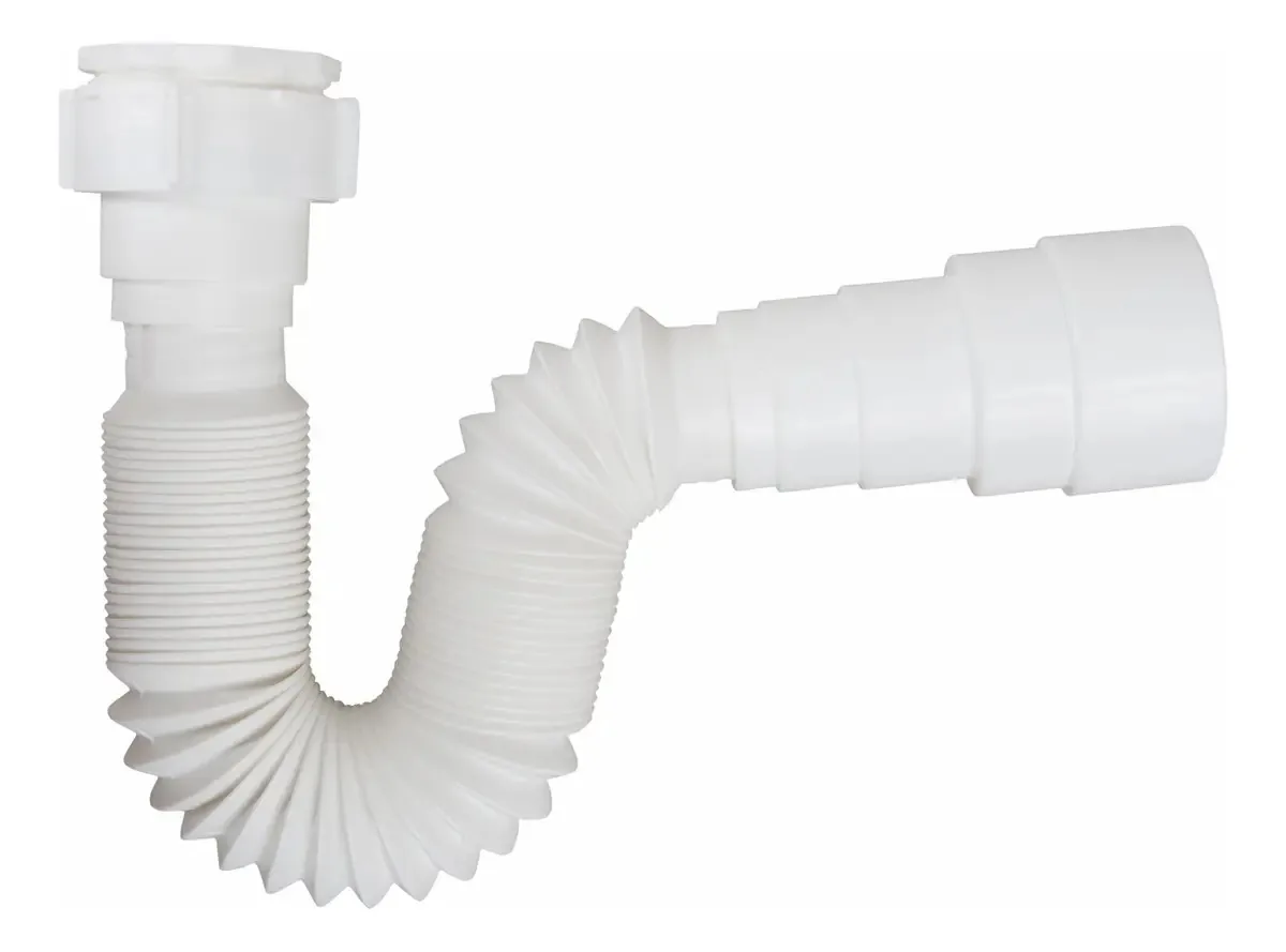 Sifão Sanfonado Extensível Bto Soluções Branco 72cm para Pia Universal