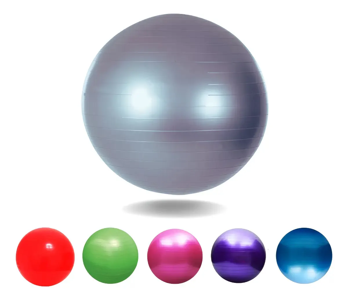 Bola Suiça Pilates 55cm Yoga Gestante Funcional Fisio Abs Cor Cinza