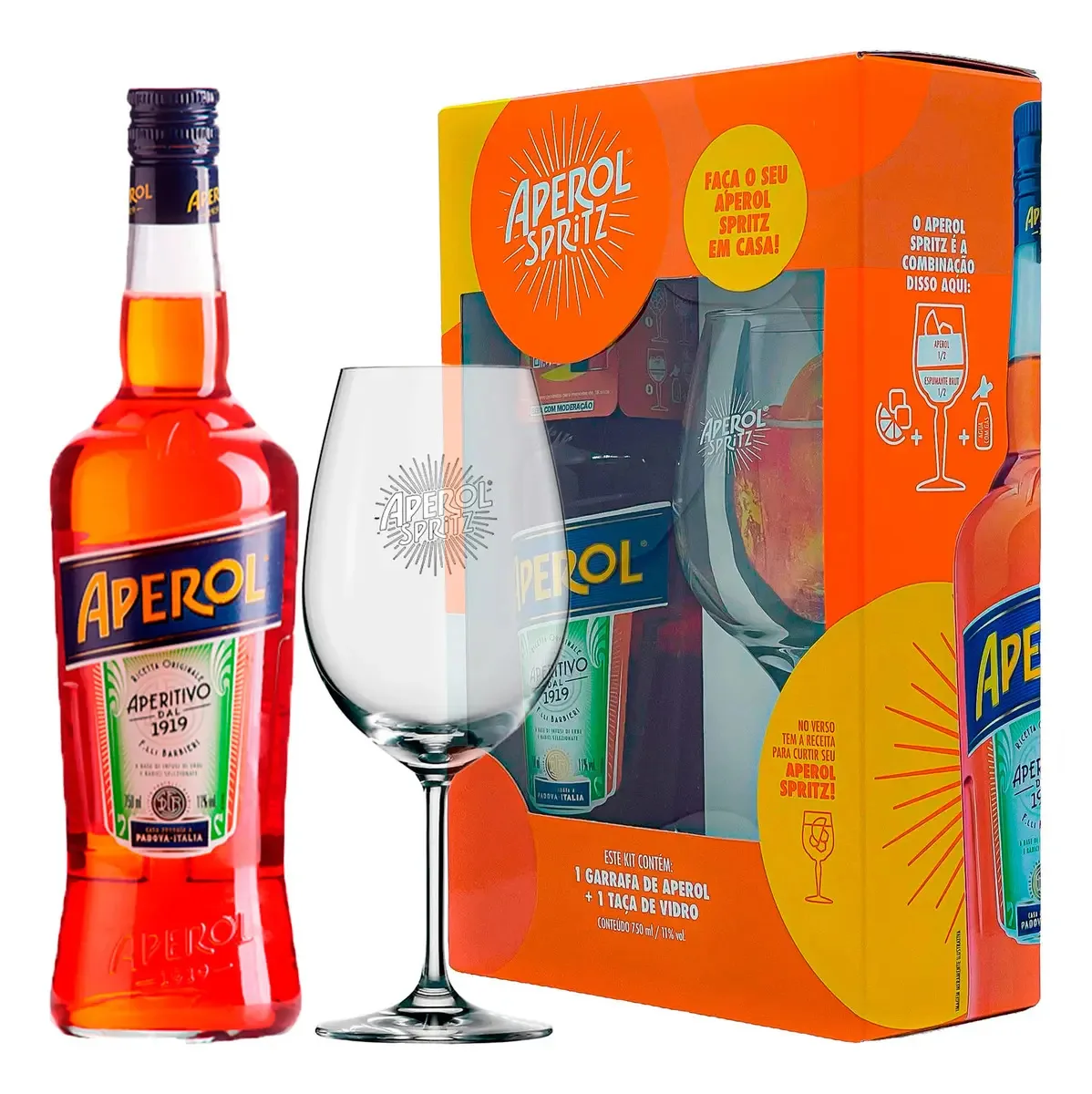 Aperitivo Aperol 750ml + Taça
