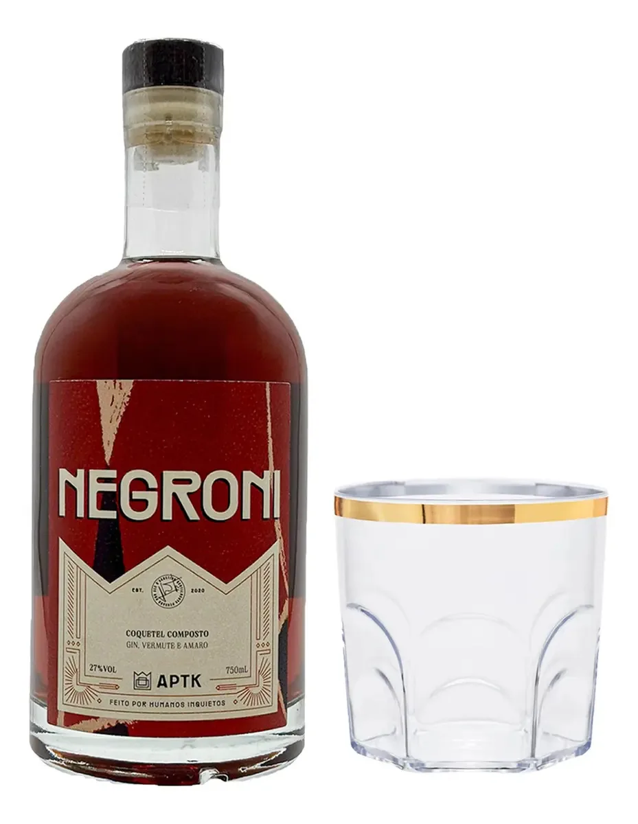 rink Negroni Classico Aptk Spirits 750ml + Copo Baixo