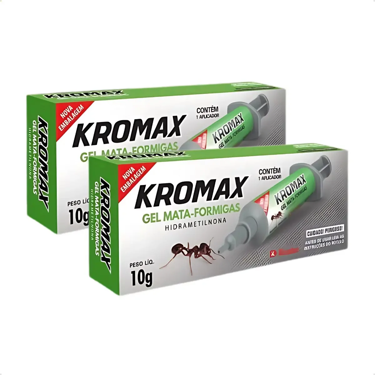 Kit 2 Inseticida Mata Formiga Gel Kromax Krodec 10g Seringa Ação Rápida Elimina Formigueiro Controle de Pragas